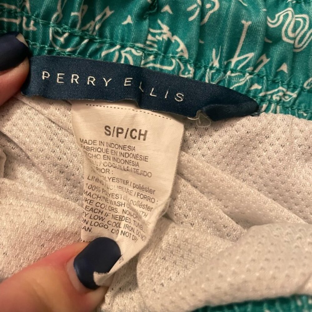 Perry Ellis Green Swim Trunks - Picture 5 of 9